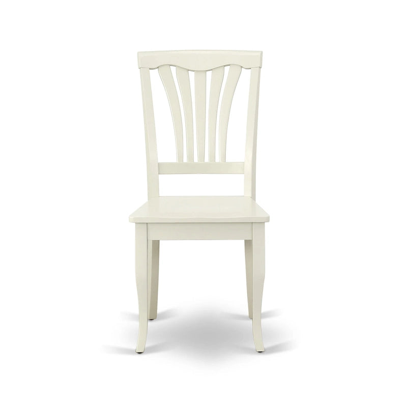 East West Furniture Dining Room Furniture Set- an Oval Kitchen Table and Wooden Seat Dining Chairs, Linen White(Pieces Option)