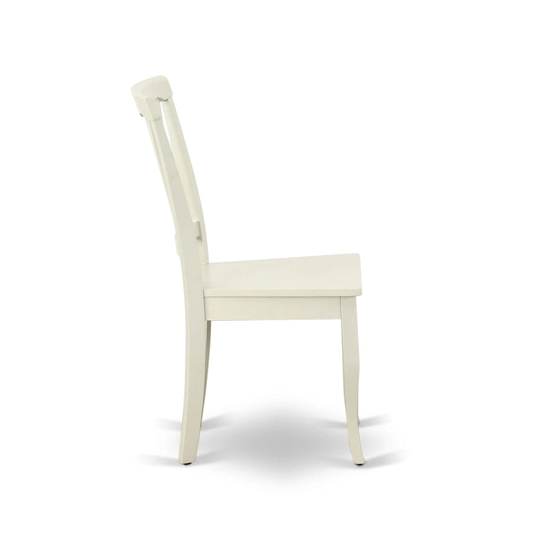 East West Furniture Dining Room Furniture Set- an Oval Kitchen Table and Wooden Seat Dining Chairs, Linen White(Pieces Option)