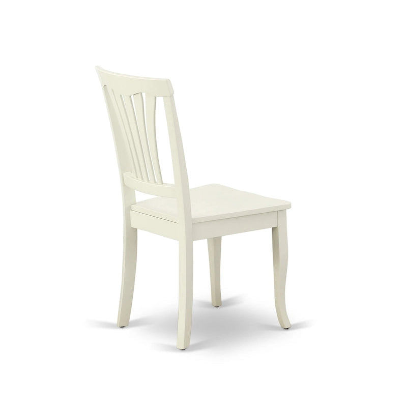 East West Furniture Dining Room Furniture Set- an Oval Kitchen Table and Wooden Seat Dining Chairs, Linen White(Pieces Option)