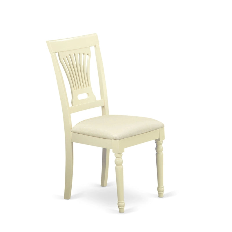 East West Furniture Plainville Kitchen Dining Chairs - Solid Wood Chairs, Set of 2, Buttermilk & Cherry (Chair Seat Option)