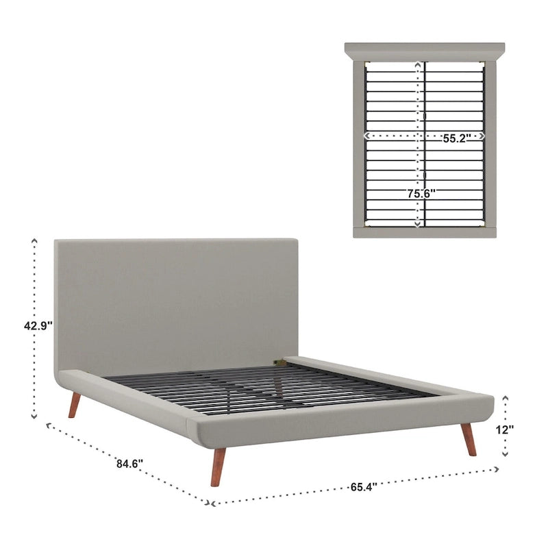 Laurencia Mid-Century Upholstered Platform Bed by iNSPIRE Q Modern