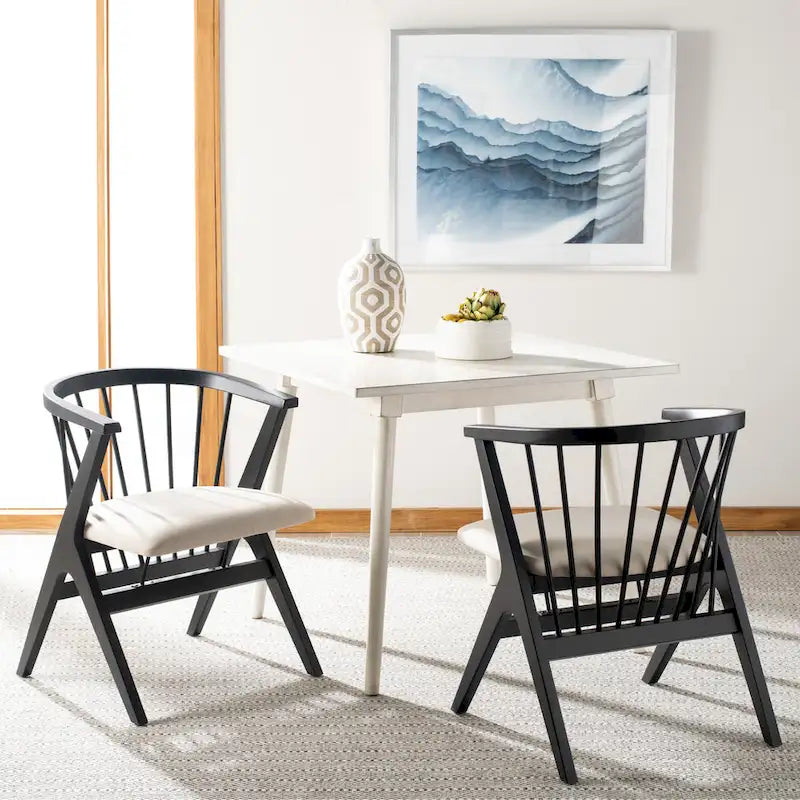 SAFAVIEH Carlota Spindle Dining Chair (Set of 2) - 23 W x 23 D x 30 H - 22Wx22Dx30H