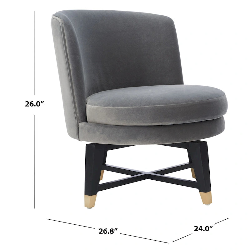 SAFAVIEH Couture Ginetta Swivel Accent Chair - 24 W x 26.8 L x 26 H - 24Wx27Dx26H