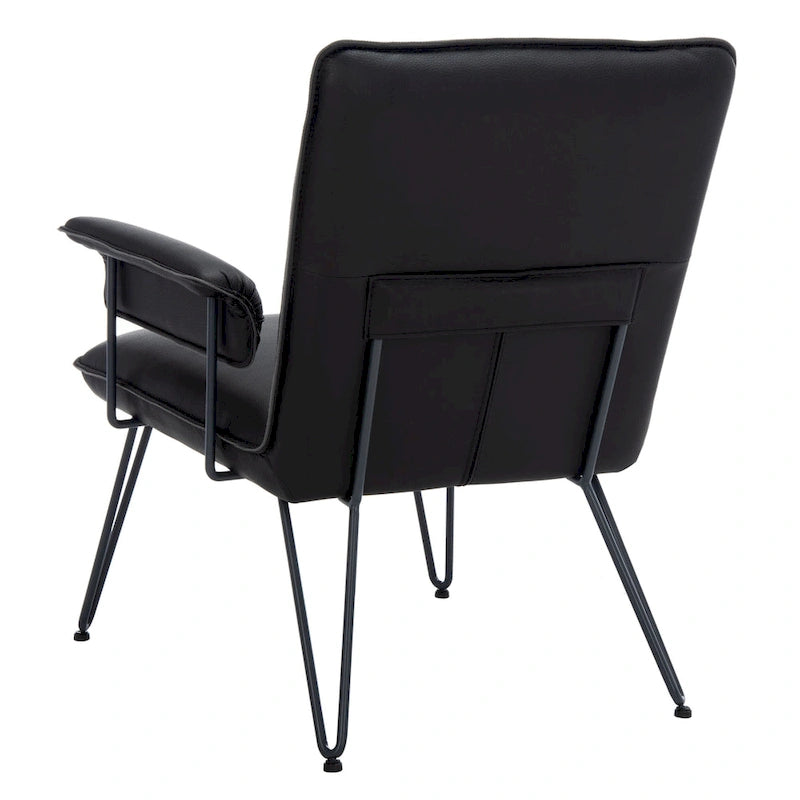 SAFAVIEH Idamae Mid-Century Modern Faux Leather Arm Chair - 29Wx28Dx33H