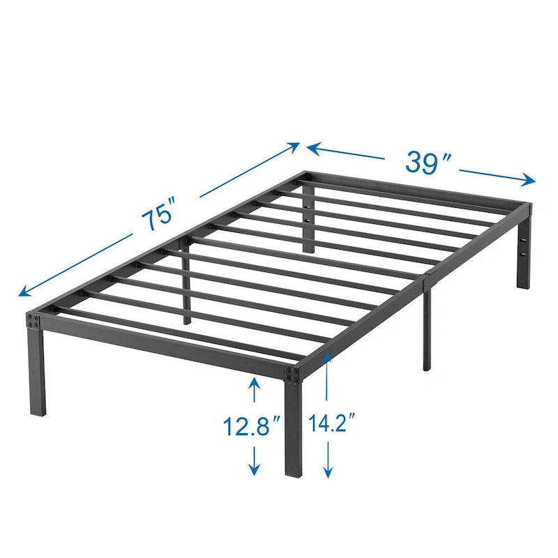 Javlergo 14 Inch Metal Platform Bed Frame, Heavy Duty Steel Slat/No Box Spring Needed