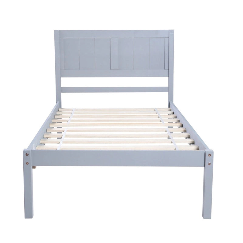 Wood Platform Bed with Headboard