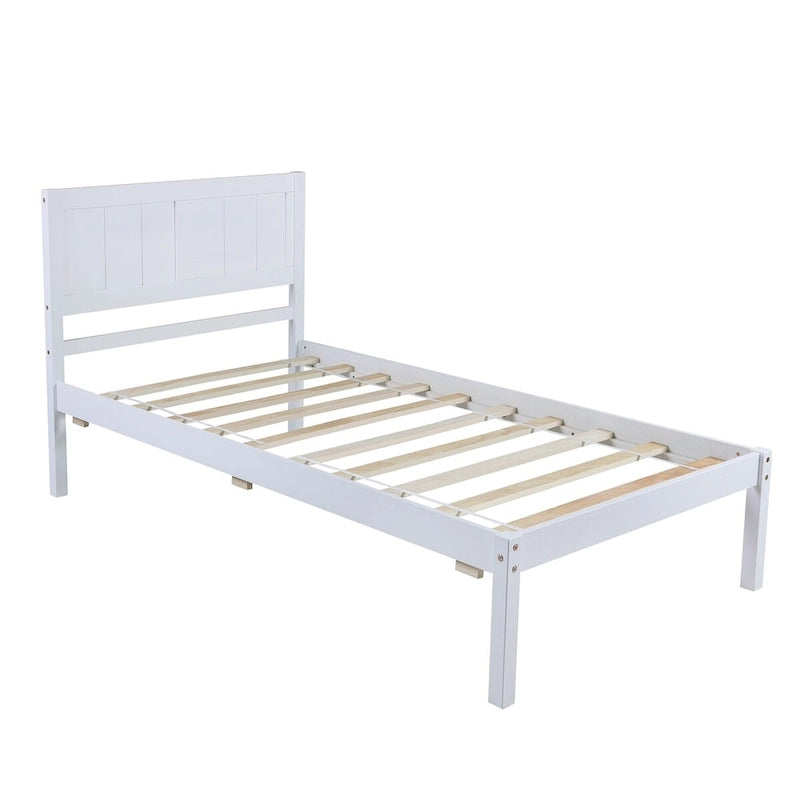Wood Platform Bed with Headboard