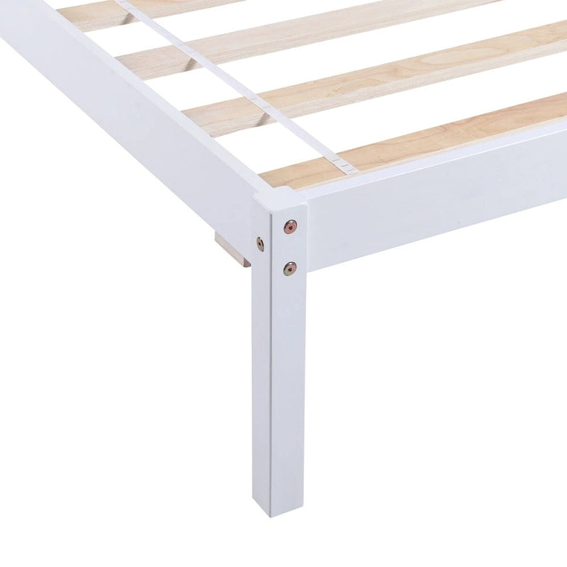 Wood Platform Bed with Headboard