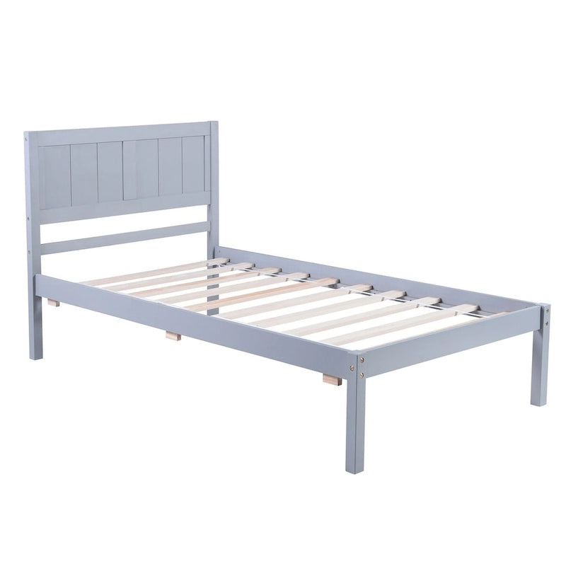Wood Platform Bed with Headboard