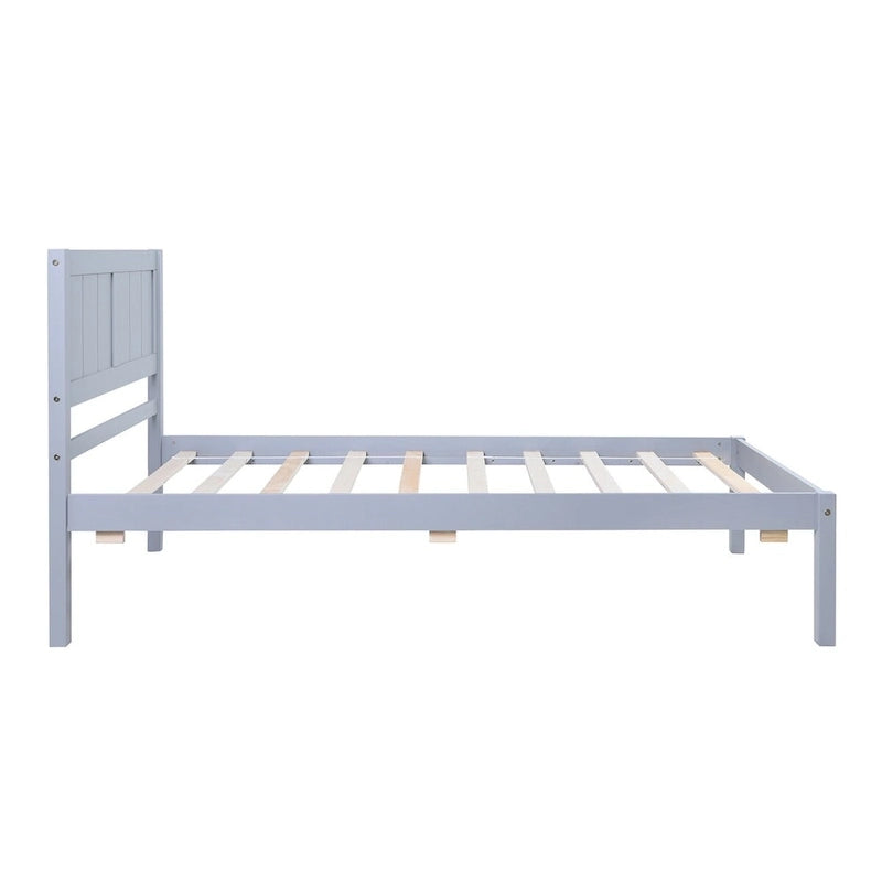 Wood Platform Bed with Headboard