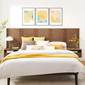 Render Wall Mount Queen Headboard and Modern Nightstands