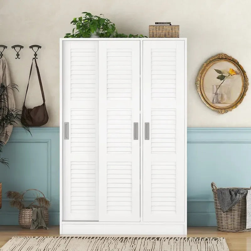 Nestfair 3-Door Shutter Wardrobe with Shelves