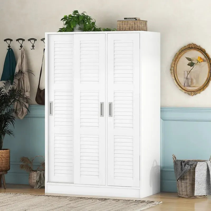 Nestfair 3-Door Shutter Wardrobe with Shelves