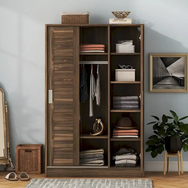 Nestfair 3-Door Shutter Wardrobe with Shelves