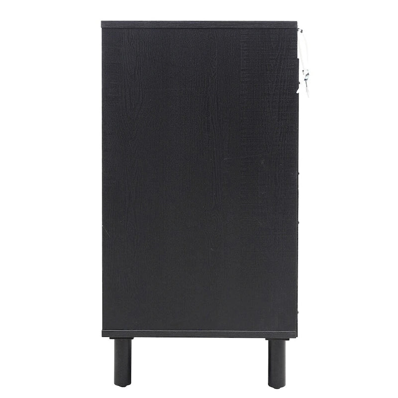 2 Door Dresser for Bedroom with Adjustable Laminates and Metal Handle