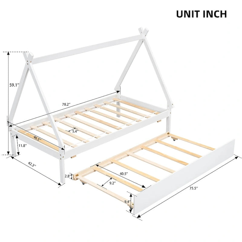 WW Twin size Tent Floor Bed