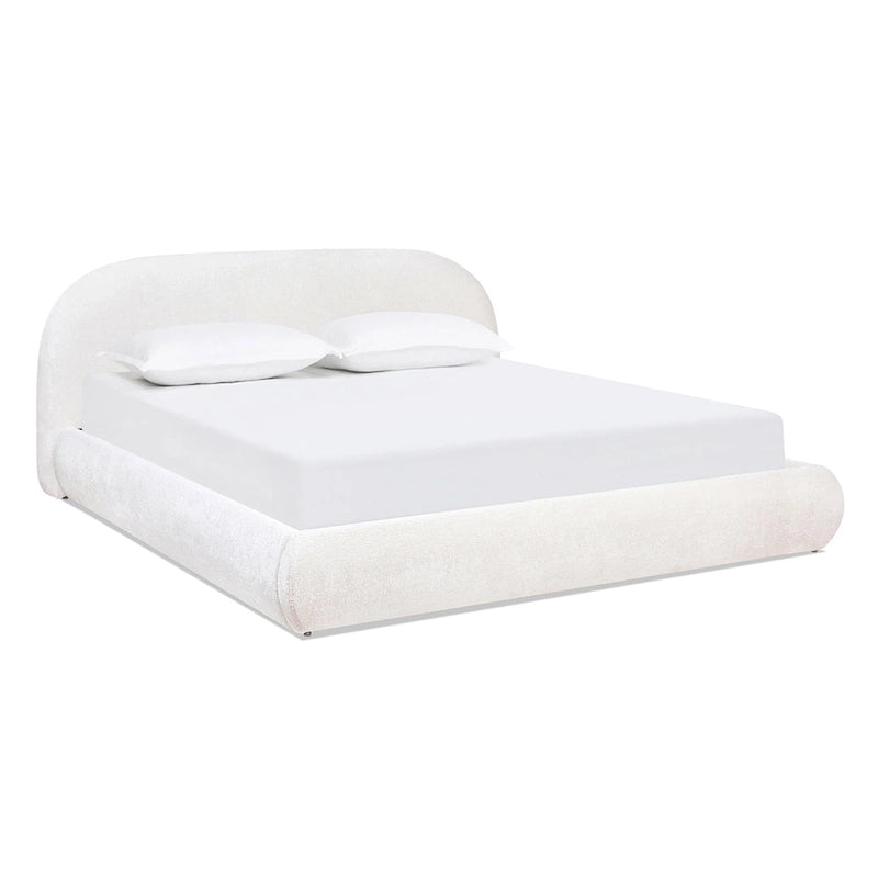 Archie Mid-Century Modern Velvet Upholstered Arched Platform Bed