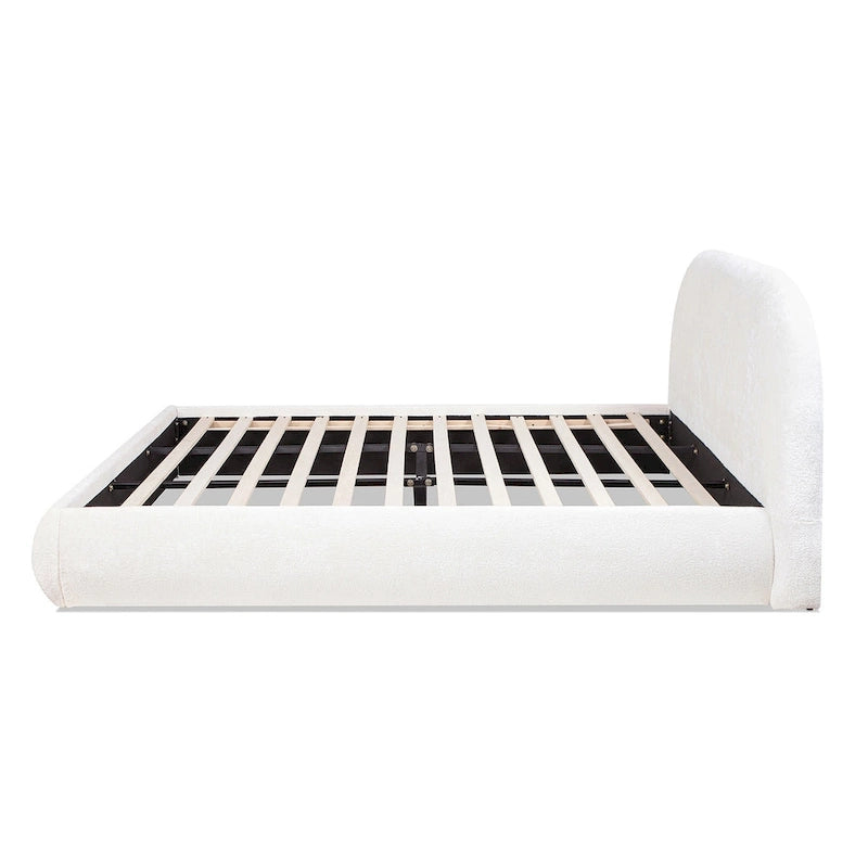 Archie Mid-Century Modern Velvet Upholstered Arched Platform Bed