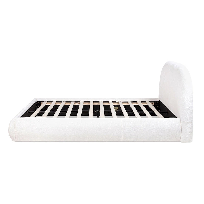 Archie Mid-Century Modern Velvet Upholstered Arched Platform Bed