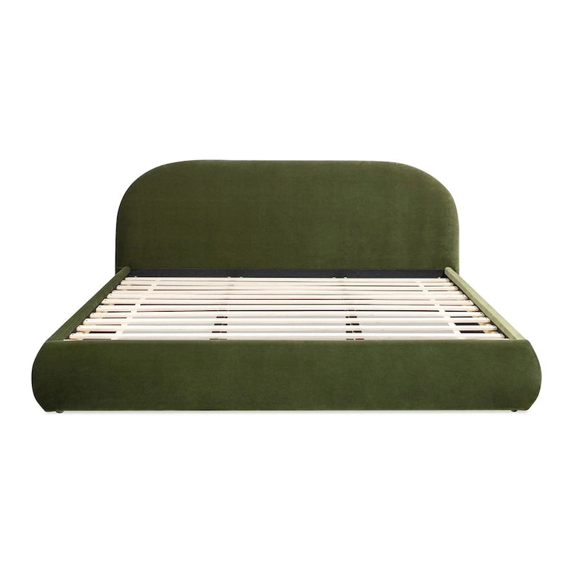 Archie Mid-Century Modern Velvet Upholstered Arched Platform Bed