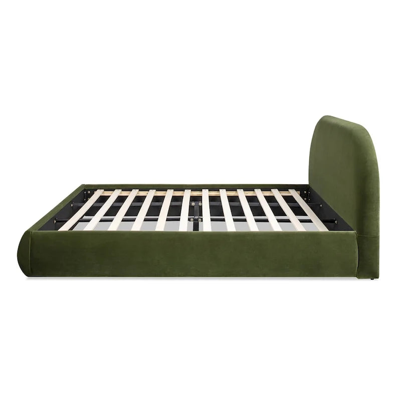 Archie Mid-Century Modern Velvet Upholstered Arched Platform Bed