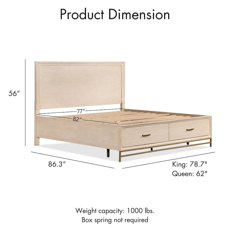 Furniture of America Drayden Transitional Oak Solid Wood 2-Piece Bed and Nightstand Bedroom Set