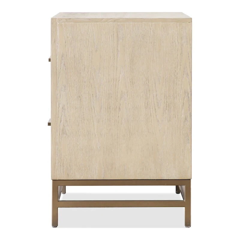 Furniture of America Drayden Transitional Oak Solid Wood 2-Piece Bed and Nightstand Bedroom Set