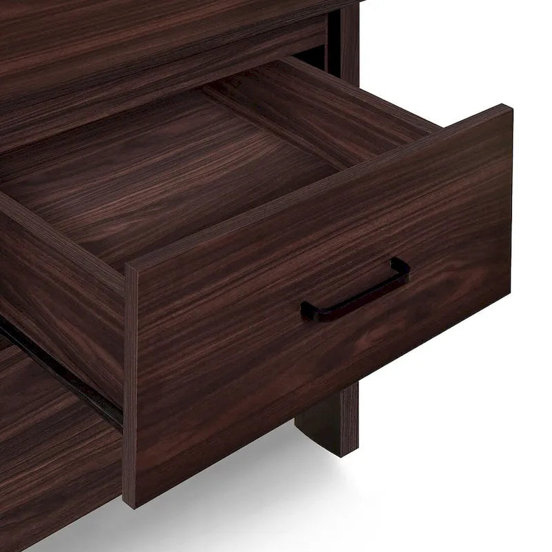 Modern Nightstand with 2 Drawers and Metal Handles by Christopher Knight Home
