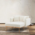 Chaise lounge chair/accent chair,Curved edges, padded with thick foam and upholstered with high-quality fabric