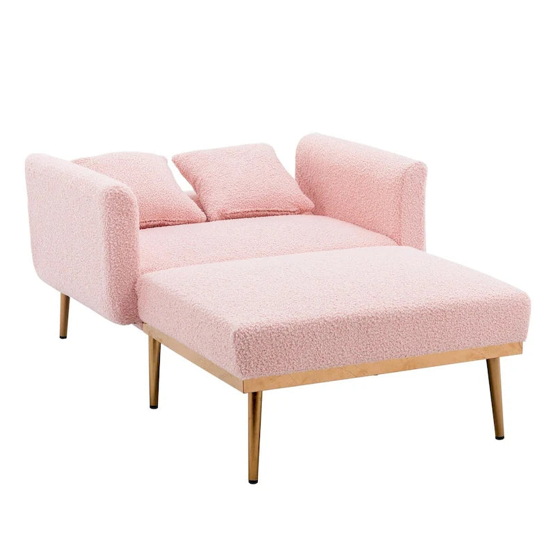 Chaise lounge chair/accent chair,Curved edges, padded with thick foam and upholstered with high-quality fabric