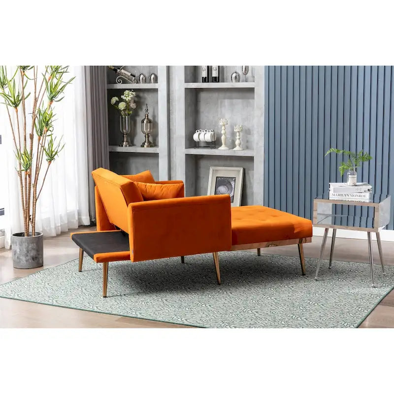 Chaise lounge chair/accent chair,Curved edges, padded with thick foam and upholstered with high-quality fabric