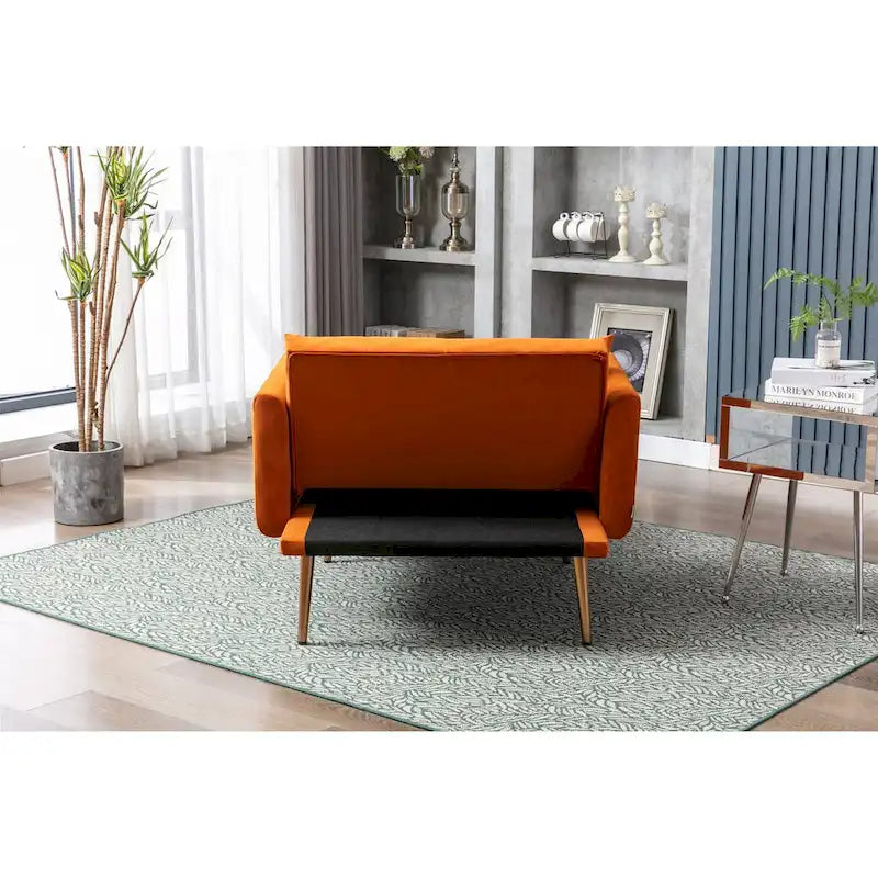Chaise lounge chair/accent chair,Curved edges, padded with thick foam and upholstered with high-quality fabric