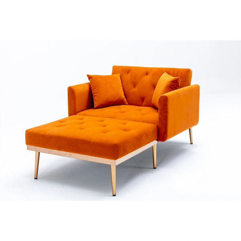 Chaise lounge chair/accent chair,Curved edges, padded with thick foam and upholstered with high-quality fabric