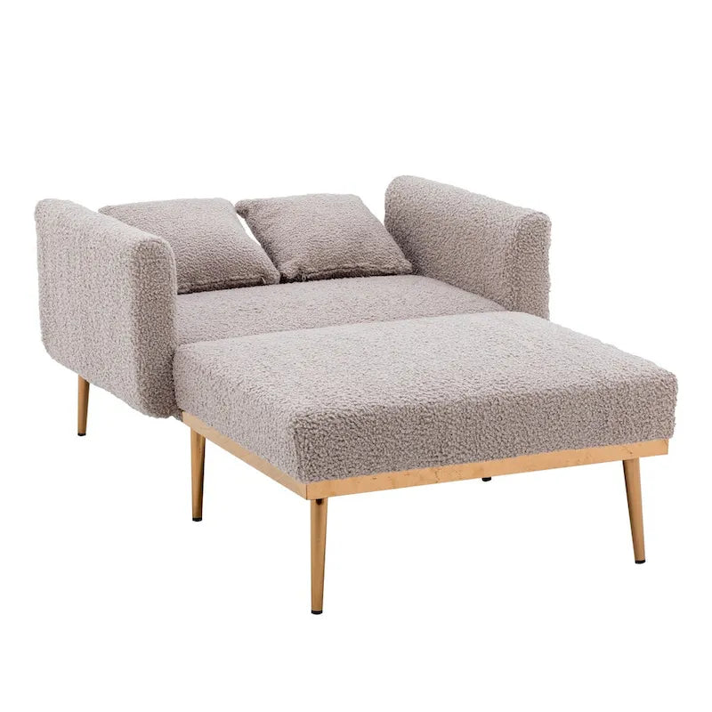 Chaise lounge chair/accent chair,Curved edges, padded with thick foam and upholstered with high-quality fabric