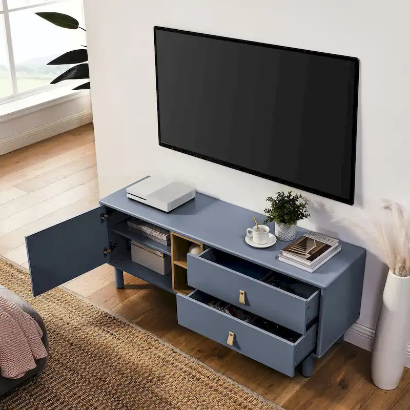 Drawer TV cabinet with door,storage cabinet,drawer cabinet,wooden storage cabinet leather handle drawer cabinet