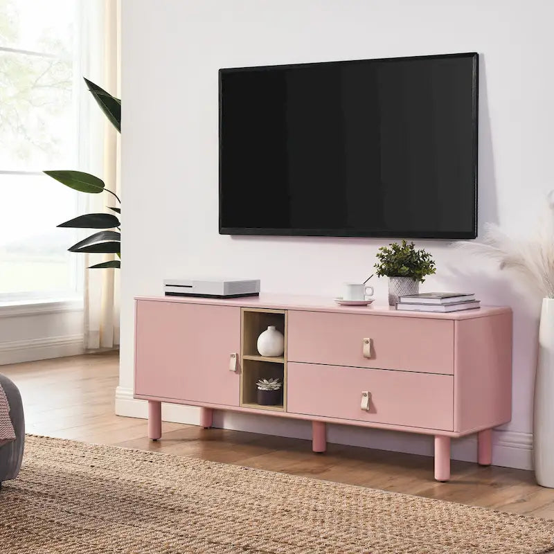 Drawer TV cabinet with door,storage cabinet,drawer cabinet,wooden storage cabinet leather handle drawer cabinet