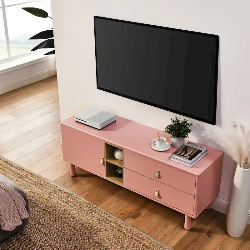 Drawer TV cabinet with door,storage cabinet,drawer cabinet,wooden storage cabinet leather handle drawer cabinet