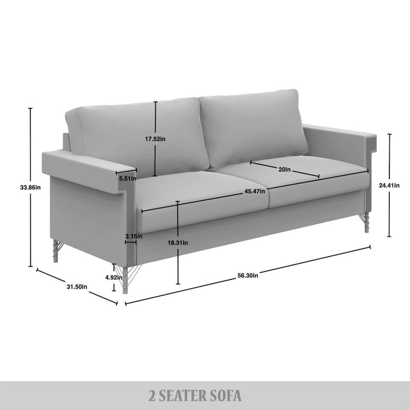 CraftPorch Glam Velvet Upholstered 2-Piece Living Room Set