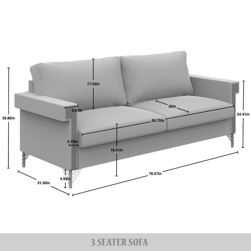 CraftPorch Glam Velvet Upholstered 2-Piece Living Room Set