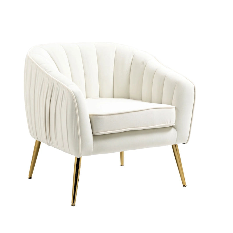 Modern Velvet Accent Chair with Ottoman for Living Room/Bedroom/Nail Salon