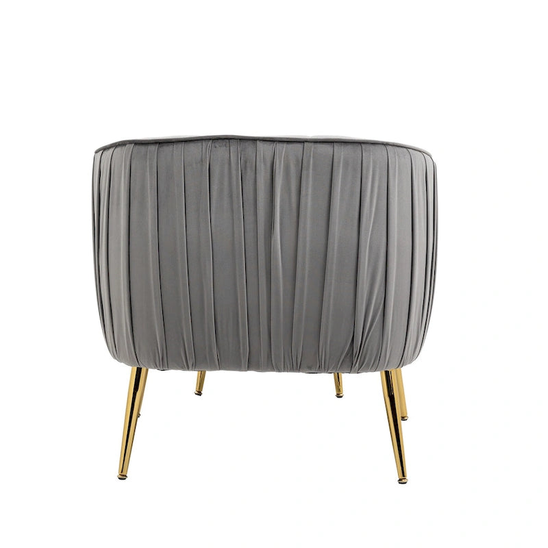 Modern Velvet Accent Chair with Ottoman for Living Room/Bedroom/Nail Salon