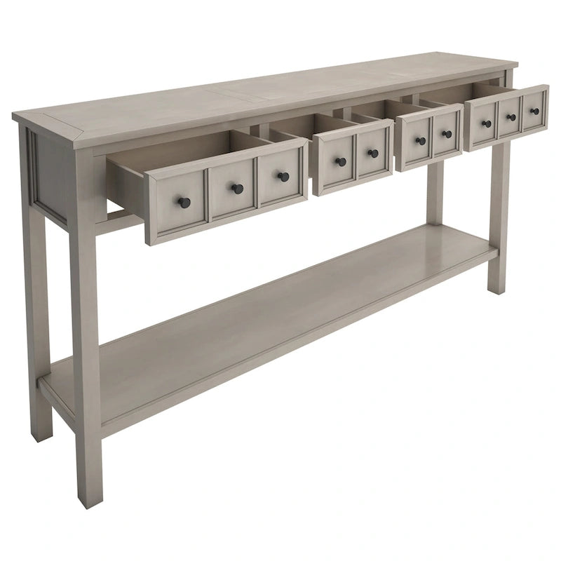 Rustic Entryway Console Table with Storage