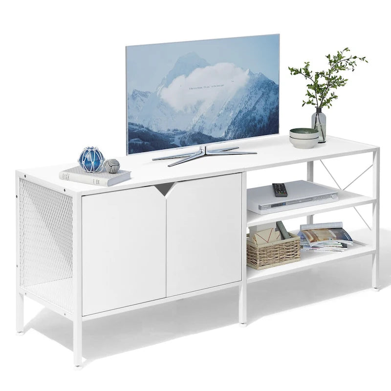 Pellebant TV Stand TV Console Entertainment Center with Storage Cabinet - 55.1 in W * 15.7 in D * 24 in H
