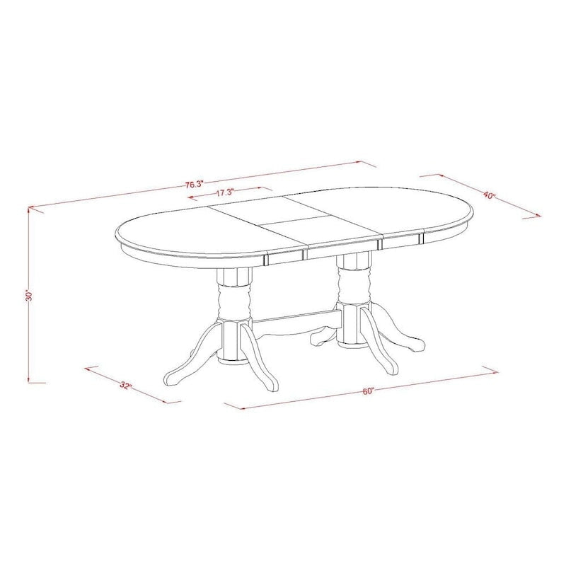 East West Furniture 9 Piece Kitchen Table Set- an Oval Dining Table and 8 Shitake Linen Fabric Chairs, Linen White