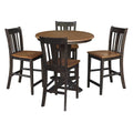 36 in Solid Wood Round Top Counter Height Dining Table with Stools