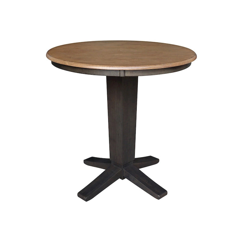 36 in Solid Wood Round Top Counter Height Dining Table with Stools