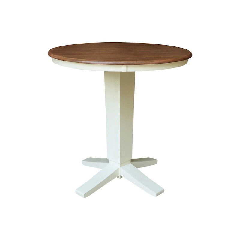 36 in Solid Wood Round Top Counter Height Dining Table with Stools