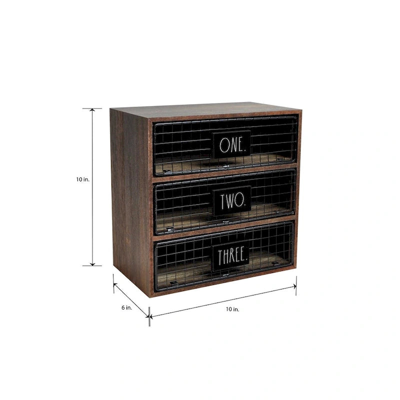 Rae Dunn Desktop Organizer - ONE TWO THREE