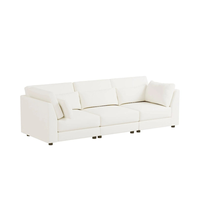 SUGIFT 5 Piece Versatile Linen Fabric Modular Sectional Sofa Set