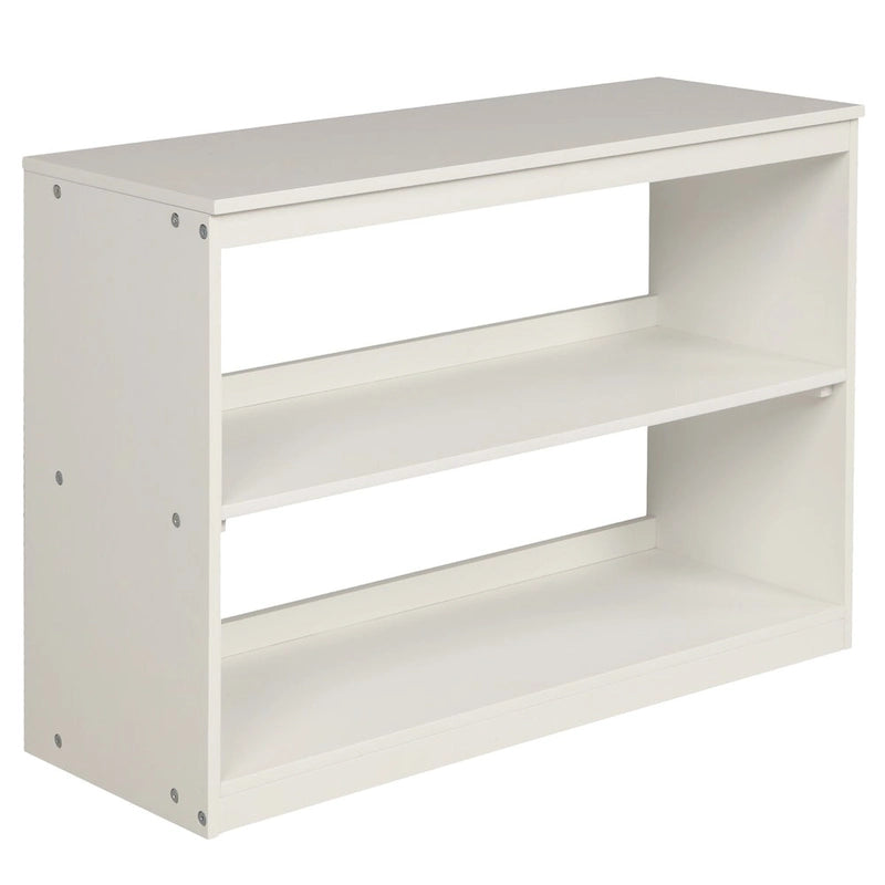 Multiple Functions Low Loft Bed with Cabinet, Shelves and Rolling Portable Desk